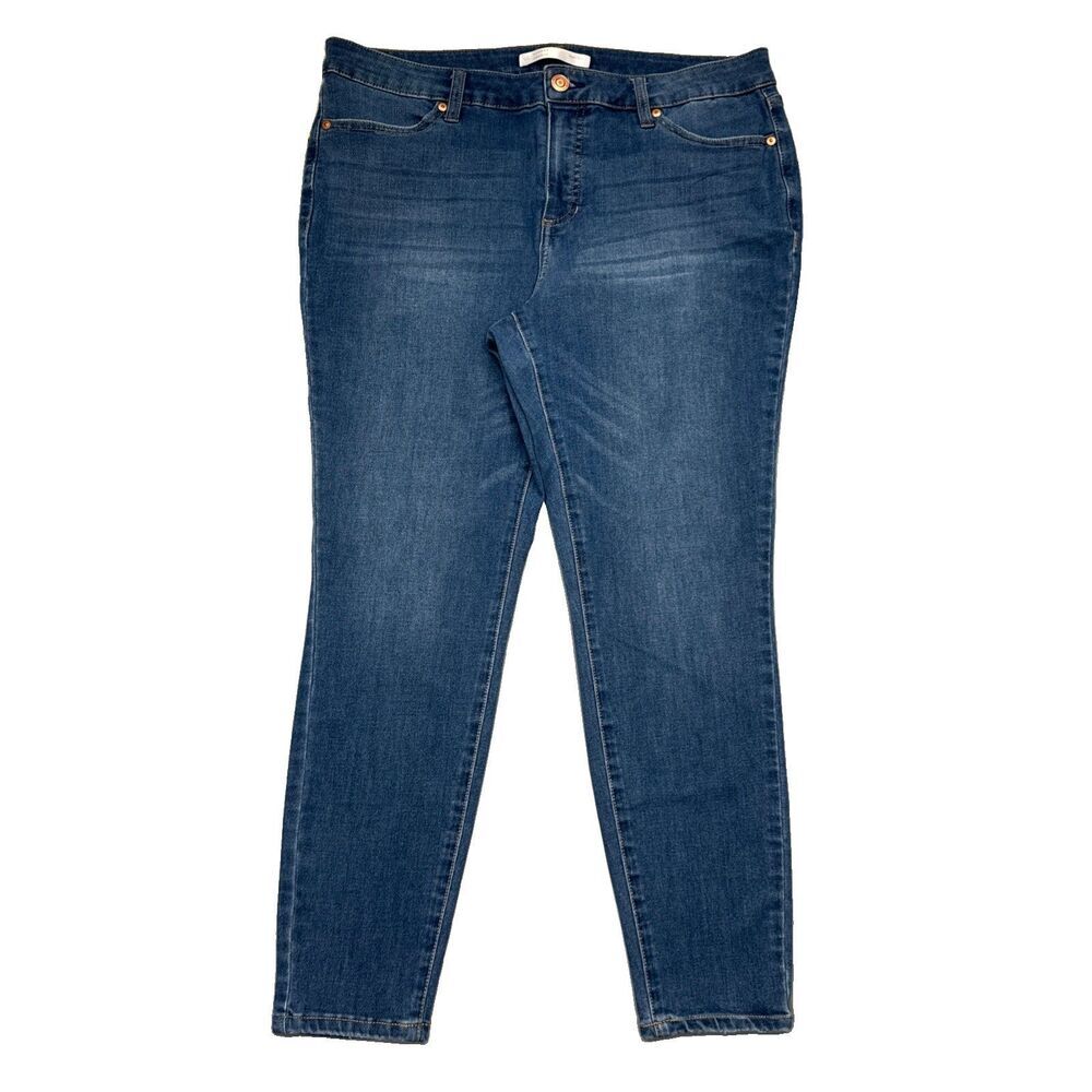 LC Lauren Conrad Super Skinny Ankle Jeans 16 (34x26) Blue Stretch Denim Womens
